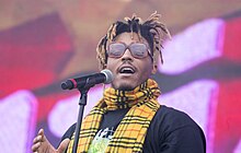 Juice Wrld performs at the InField Fest at the 2019 Preakness on May 18, 2019.jpg