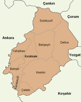 Kırıkkale location districts.png