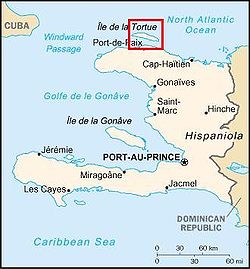 Kaart van Haïti met Île de la Tortue