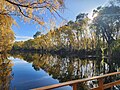 Laguna Elena ubicada a la vera de la Casa Museo Dr. Plottier en la Ciudad de Plottier. Neuquén. Argentina