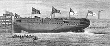 Launch of the Northampton at Glasgow. The Graphic 1876 Launch of HMS 'Northampton' at Glasgow - The Graphic 1876.jpg