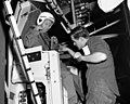 Leroy Gordon Cooper Junior and Warren North testing the gimbaling rig.jpg