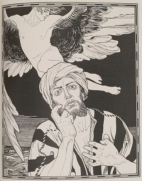 The prophet Daniel, with a maggid behind, from Die Bücher der Bibel, by Ephraim Moses Lilien. While the term maggid is frequently used to refer to an 