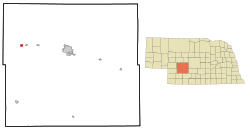 Lincoln County Nebraska Incorporated and Unincorporated areas Sutherland Highlighted.svg