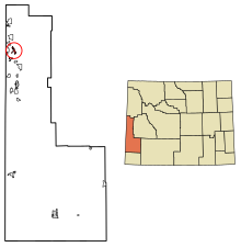 Obszary inkorporowane i nieposiadające osobowości prawnej w hrabstwie Lincoln County Wyoming Star Valley Ranch Highlighted 5673180.svg