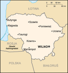 Mapa Litwy. Za każdym razem, jak czytasz nazwę miejscowości w wersji polskiej, jednemu Litwinowi pęka żyłka