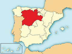 Localisation in Spain of Castile and León