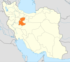 मर्काझी प्रांतचे इराण देशाच्या नकाशातील स्थान