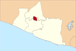 州内のジョグジャカルタ市の位置の位置図
