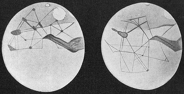 Mars canals illustrated by astronomer Percival Lowell, 1898