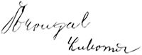 Lubomír Štrougal, podpis