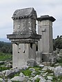 Lycian monumental tombs, the Harpy tomb and the pillared sarcophagus, Xanthos, Lycia, Turkey (8825063164).jpg