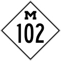 English: 1948 version of the M-102 state highway marker