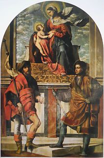 <i>Madonna and Child with Saint Roch and Saint Sebastian</i> (Moretto) C. 1528 painting by Moretto da Brescia