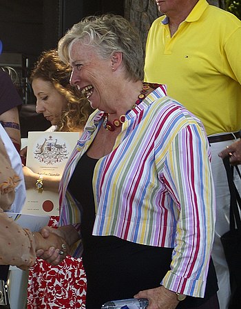 Maggie Beer at the Australia Day citizenship ceremony at Commonwealth Park in Canberra