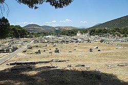 Epidauroksen Asklepieionin arkeologista aluetta.