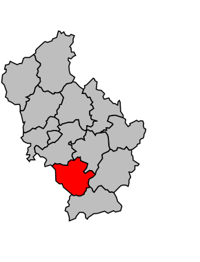 Kanton na mapě arrondissementu Tulle