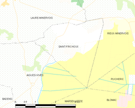 Mapa obce Saint-Frichoux