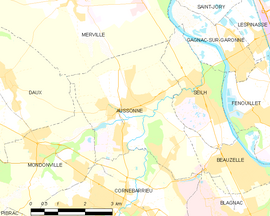 Mapa obce Aussonne