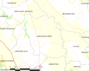 Poziția localității Ladevèze-Rivière