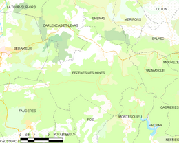 Pézènes-les-Mines - Localizazion