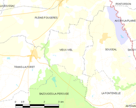 Mapa obce Vieux-Viel