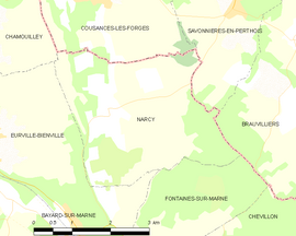 Mapa obce Narcy