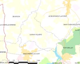 Mapa obce Launay-Villiers