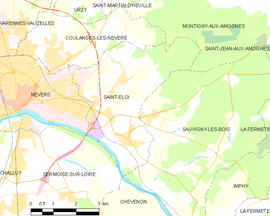 Mapa obce Saint-Éloi