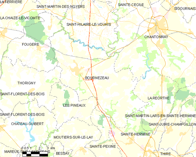 Poziția localității Bournezeau