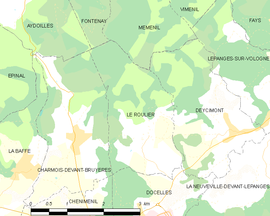 Mapa obce Le Roulier