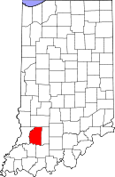 デイビーズ郡の位置を示したインディアナ州の地図