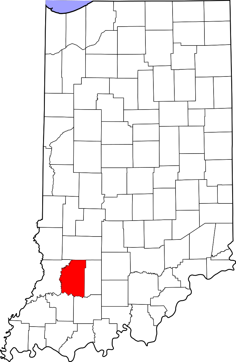 Map of Indiana highlighting Daviess County