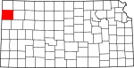 Mapa del estado que destaca el condado de Sherman