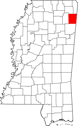 Map of Mississippi highlighting Itawamba County.svg
