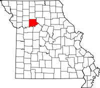 キャロル郡の位置を示したミズーリ州の地図