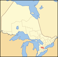 威靈頓縣在安大略省的位置