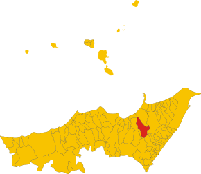 Poziția localității Castroreale