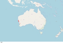 Map of the distribution of Dampiera altissima.png