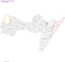 Map indicating blocks of Marakkanam Village Panchayat Marakkanam Panchayat Union.gif