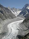 Vue sur la Mer de Glace.