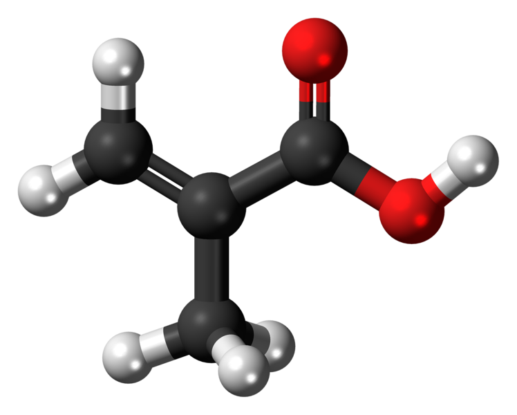 File:Methacrylic acid molecule ball.png