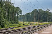 English: Major Minsk—Brest railway and Minsk bypass railway (southern part). Minsk district, Belarus