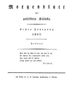 Morgenblatt für gebildete Stände 1807 Titel.png