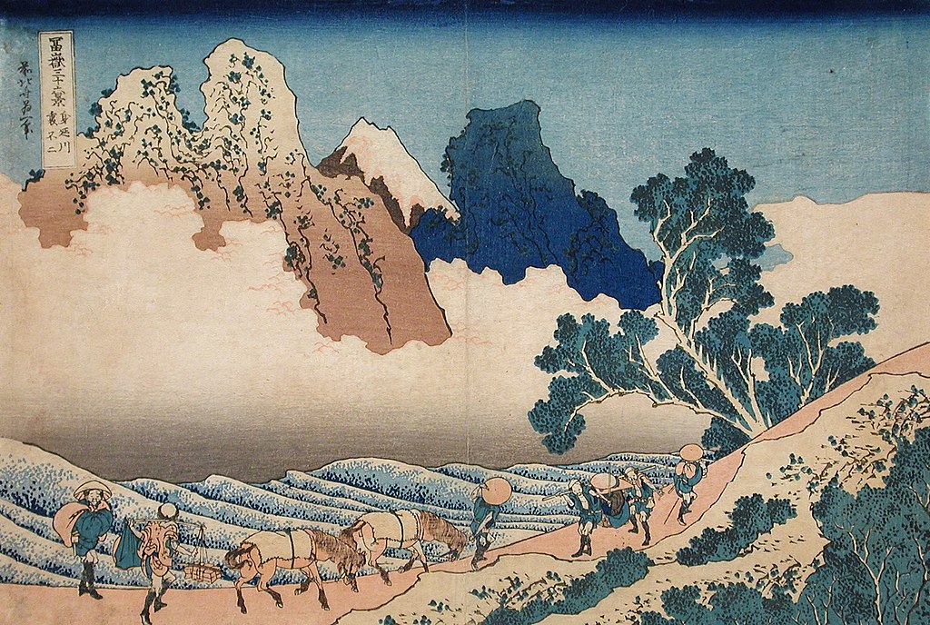 Mont Fuji depuis la rivière Minobu par Hokusai.