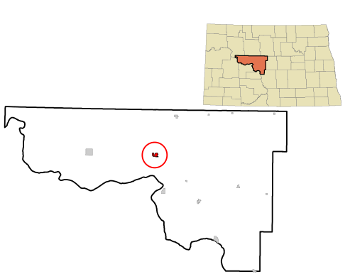 Location of Garrison, North Dakota