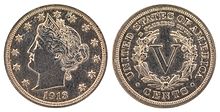 1913 Liberty Head Nickel (from the National Numismatic Collection). NNC-US-1913-5C-Liberty Nickel (cents).jpg
