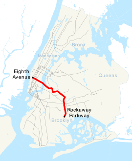 Route of the L subway line (New York City)