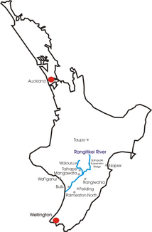 Location of the Rangitikei River on the North Island of New Zealand