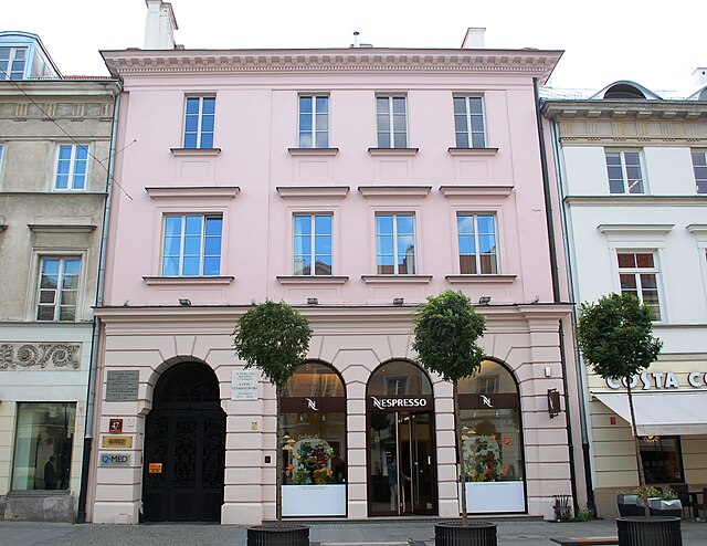 Nowy Świat 47, Warsaw, where three-year-old Conrad lived with his parents in 1861.